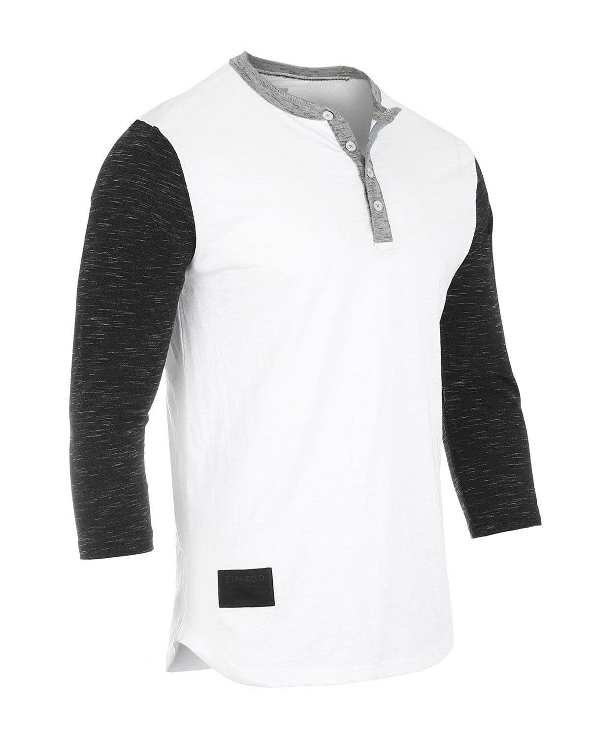 ZIMEGO Men's 3/4 Sleeve Black & White Baseball Henley – Casual Athleti –  ZIMEGO Apparel