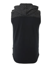 ZIMEGO Jersey sin mangas con bloque de color para hombre, bolsillo canguro, camiseta sin mangas con capucha - 051