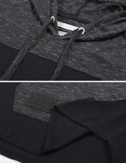 ZIMEGO Jersey sin mangas con bloque de color para hombre, bolsillo canguro, camiseta sin mangas con capucha - 051