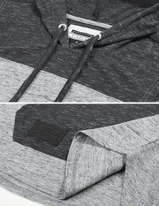 ZIMEGO Jersey sin mangas con bloque de color para hombre, bolsillo canguro, camiseta sin mangas con capucha - 051