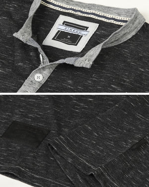 ZIMEGO Men's Short Sleeve Contrast Ringer Button Henley Casual Outfit Shirts
