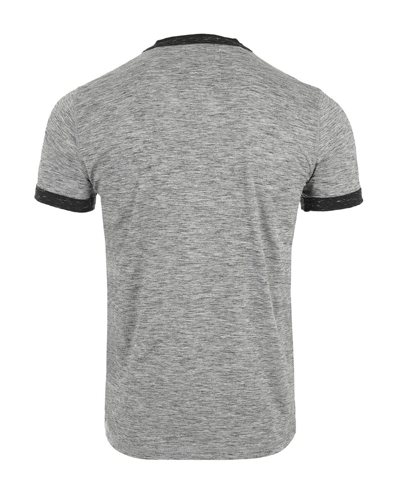 ZIMEGO Men's Short Sleeve Contrast Ringer Button Henley Casual Outfit Shirts