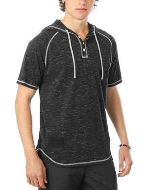 Zimego Men's Short Sleeve Raglan Hoodie