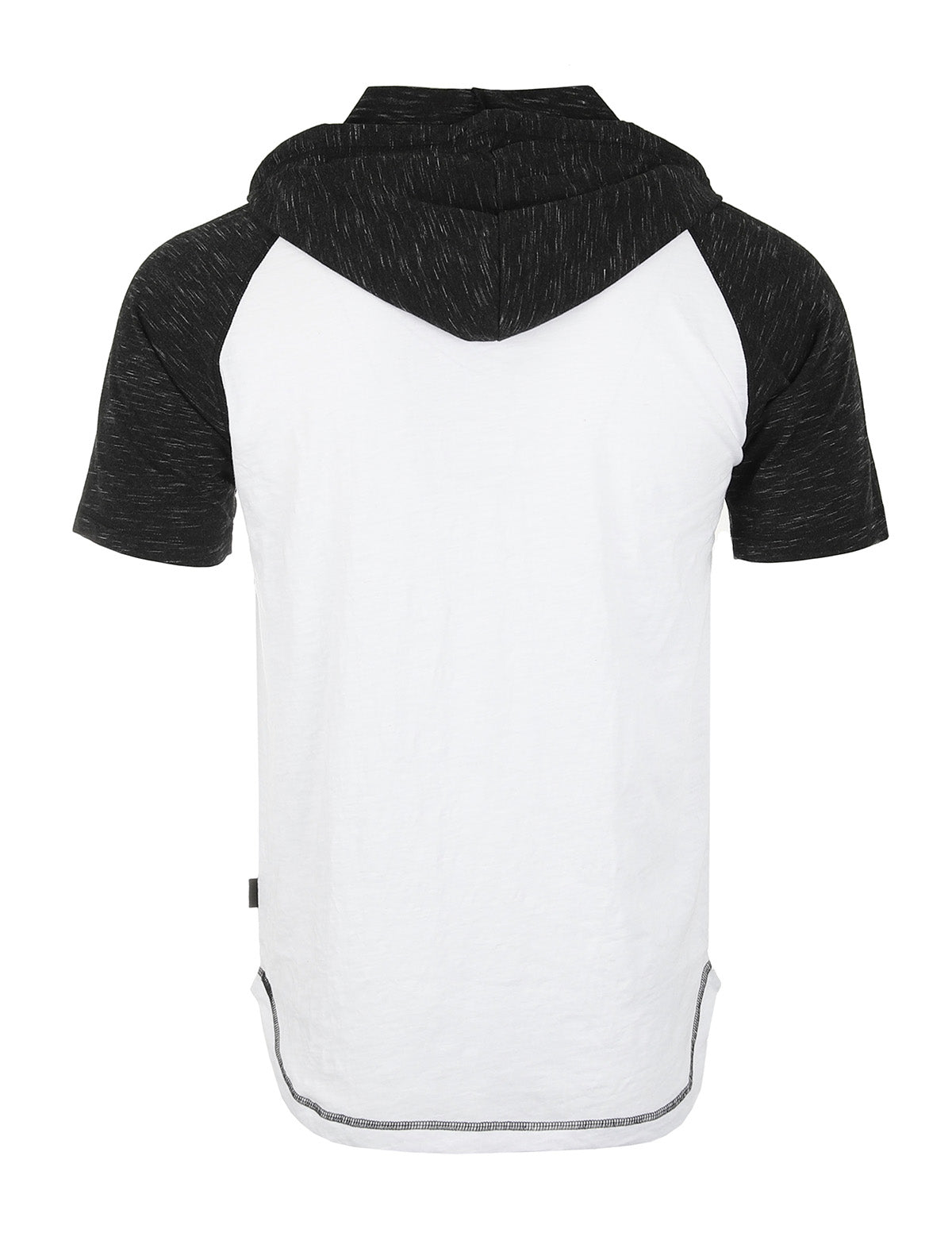 ZIMEGO Men's Short Sleeve Raglan Henley Hoodie Round Bottom