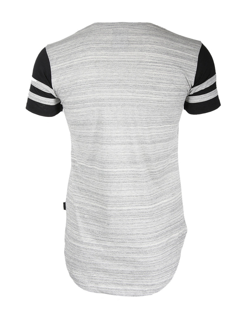 ZIMEGO Hiphop Double Line Sleeve Round Bottom Longline T-Shirts SLIM FIT ZFSS459 - DREAM SUPPLY by ZIMEGO
