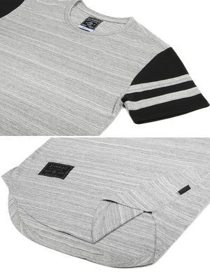 ZIMEGO Hiphop Double Line Sleeve Round Bottom Longline T-Shirts SLIM FIT ZFSS459 - DREAM SUPPLY by ZIMEGO