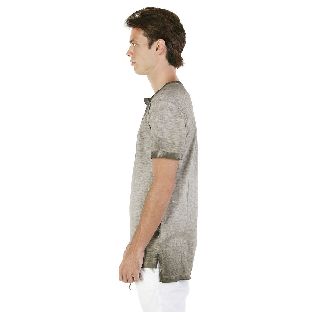 DREAM SUPPLY by ZIMEGO Men's Longline Henley Tall Shirt - DREAM SUPPLY by ZIMEGO