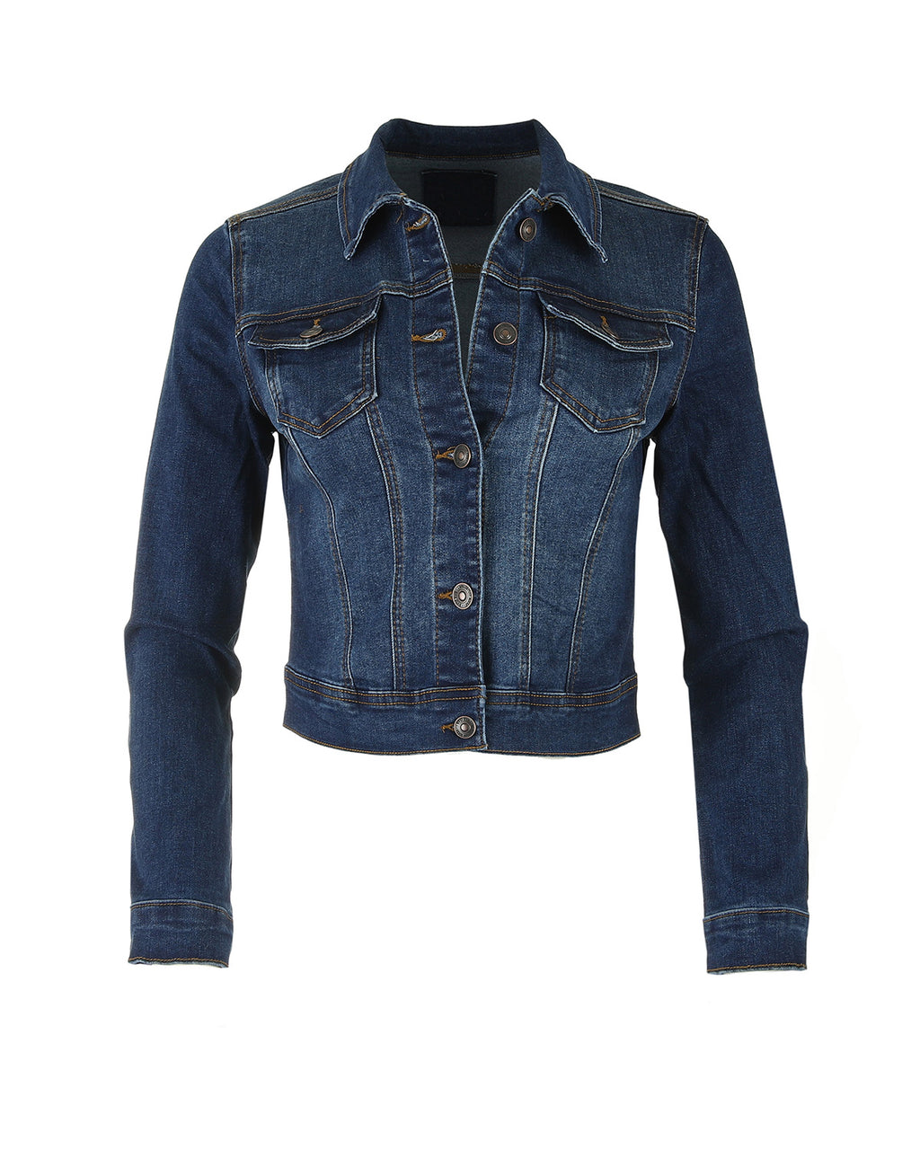 ZIMEGO Women’s Stone Wash Casual Crop Top Button Up Comfort Stretch Denim Jacket